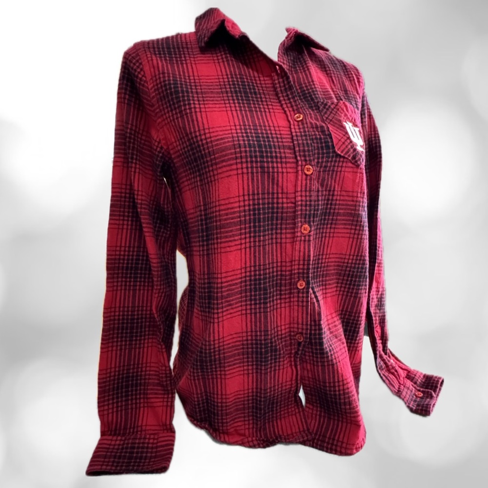 Juniors by Gen 2 IU Black & Red Plaid Flannel Shirt, Medium, EUC, 100 % Cotton
